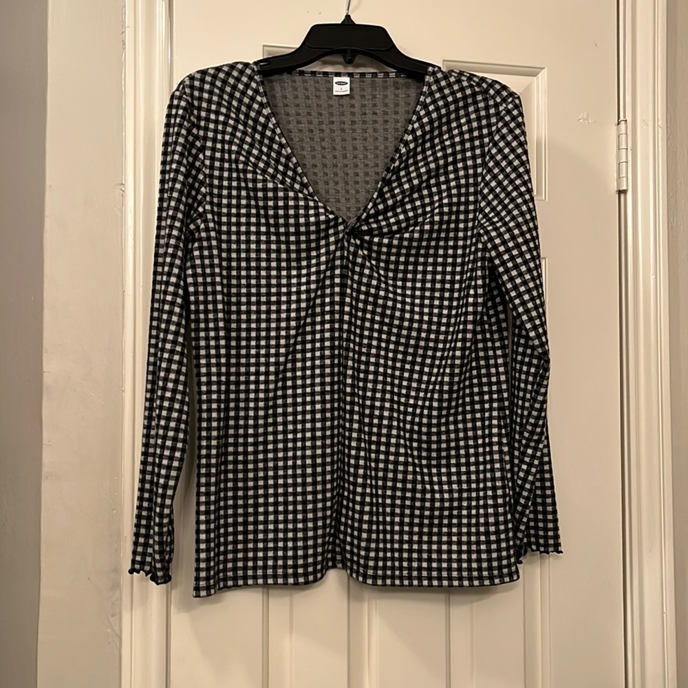 Long Sleeve Plaid Blouse